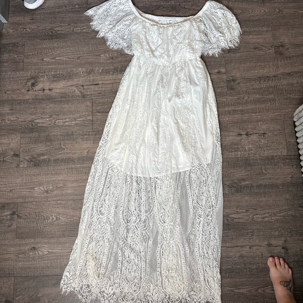 White Lace Maxi Dress